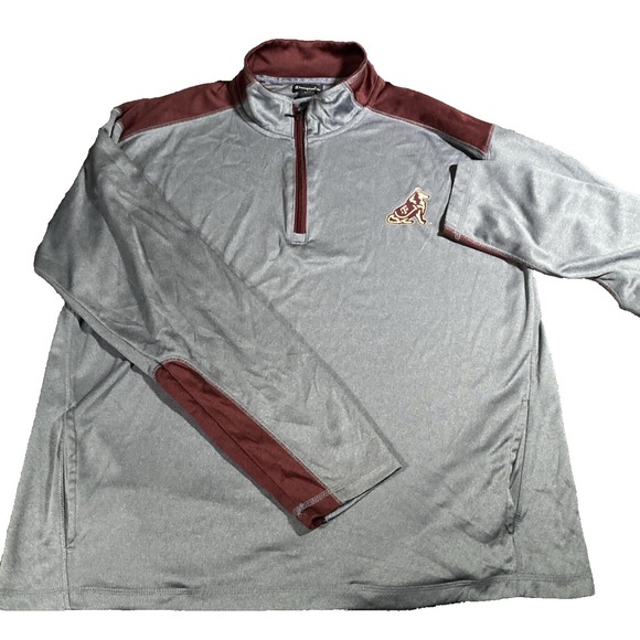 Texas A&M Aggies 1/4 Zip Mens XL Champion Long Sleeve Mascot Dog Logo Pullover - Picture 2 of 12
